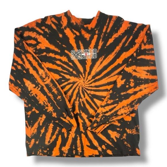 Susweeb Anime Tie Dye Orange Black T-Shirt Size Extra Extra Large - Picture 1 of 5